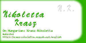 nikoletta krasz business card